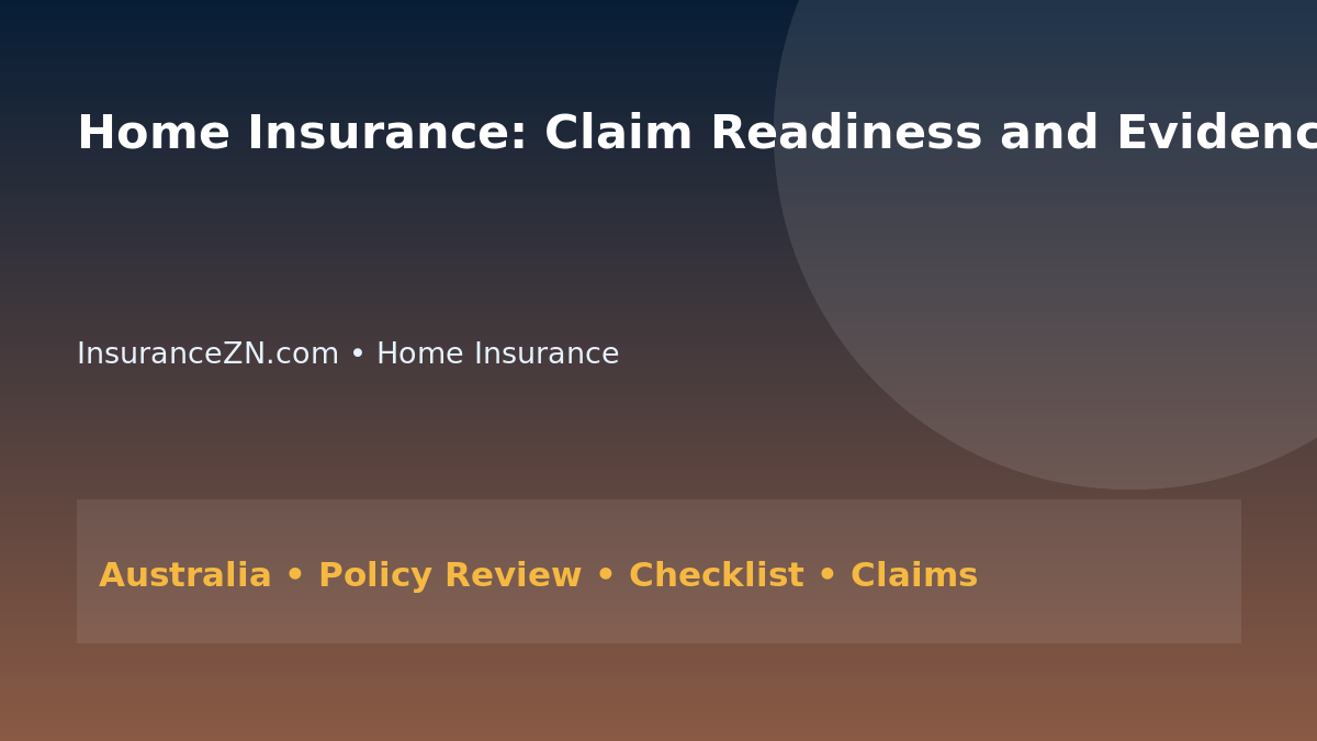 Home Insurance: Claim Readiness and Evidence Strategy for Australians 2026 - InsuranceZN Australian insurance guide