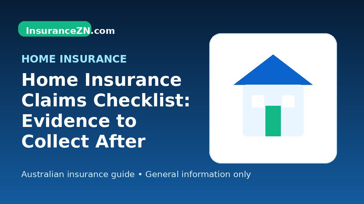 Home Insurance Claims Checklist: Evidence to Collect After Damage - Australian home insurance guide