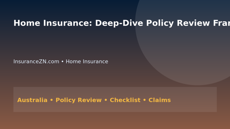 Home Insurance: Deep-Dive Policy Review Framework for Australians 2026 - InsuranceZN Australian insurance guide