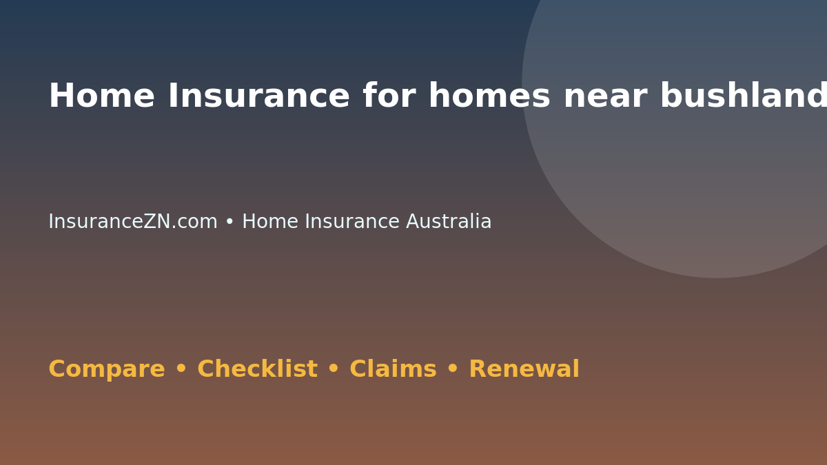 Home Insurance for homes near bushland in Australia - Australian insurance guide