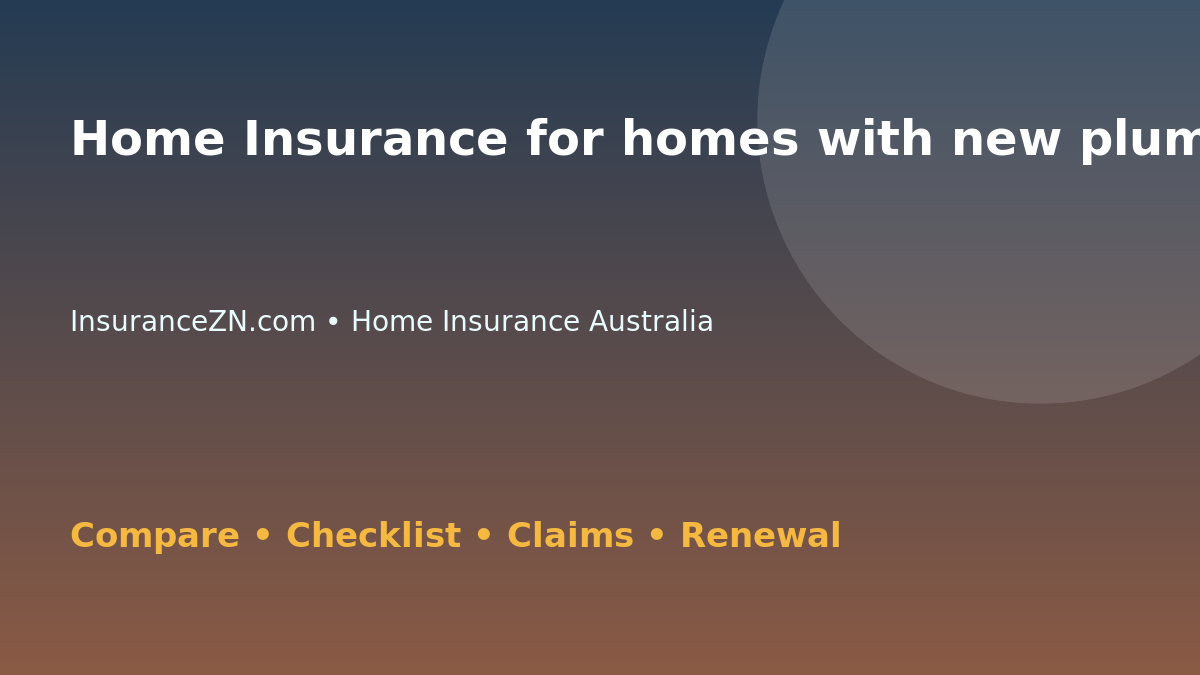 Home Insurance for homes with new plumbing in Australia - Australian insurance guide