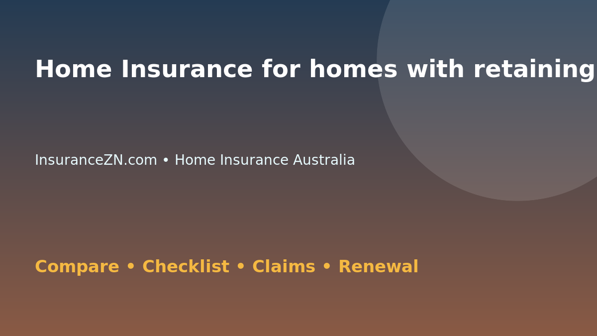 Home Insurance for homes with retaining walls in Australia - Australian insurance guide