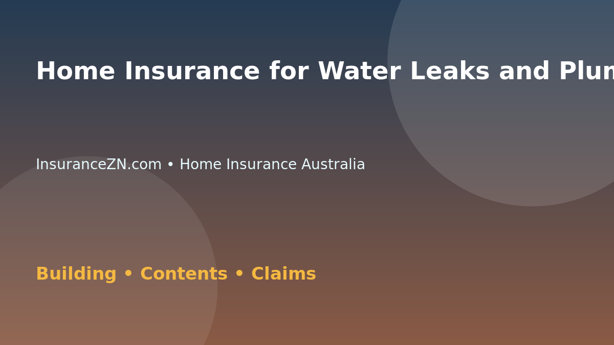 Home Insurance for Water Leaks and Plumbing Issues - Australian insurance guide