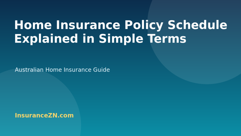 Home Insurance Policy Schedule Explained in Simple Terms - Australian home insurance guide from InsuranceZN