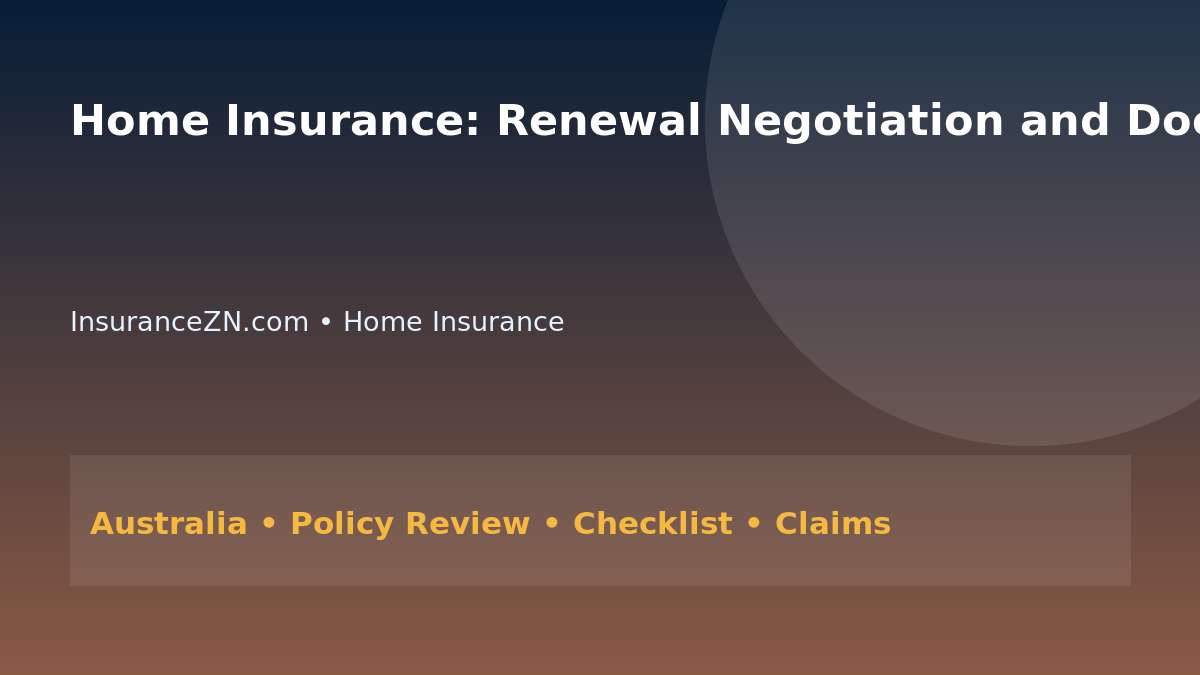 Home Insurance: Renewal Negotiation and Documentation Plan for Australians 2026 - InsuranceZN Australian insurance guide