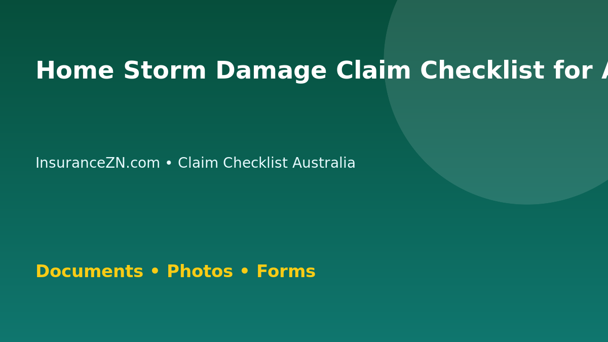 Home Storm Damage Claim Checklist for Australian Policyholders - Australian insurance claim guide