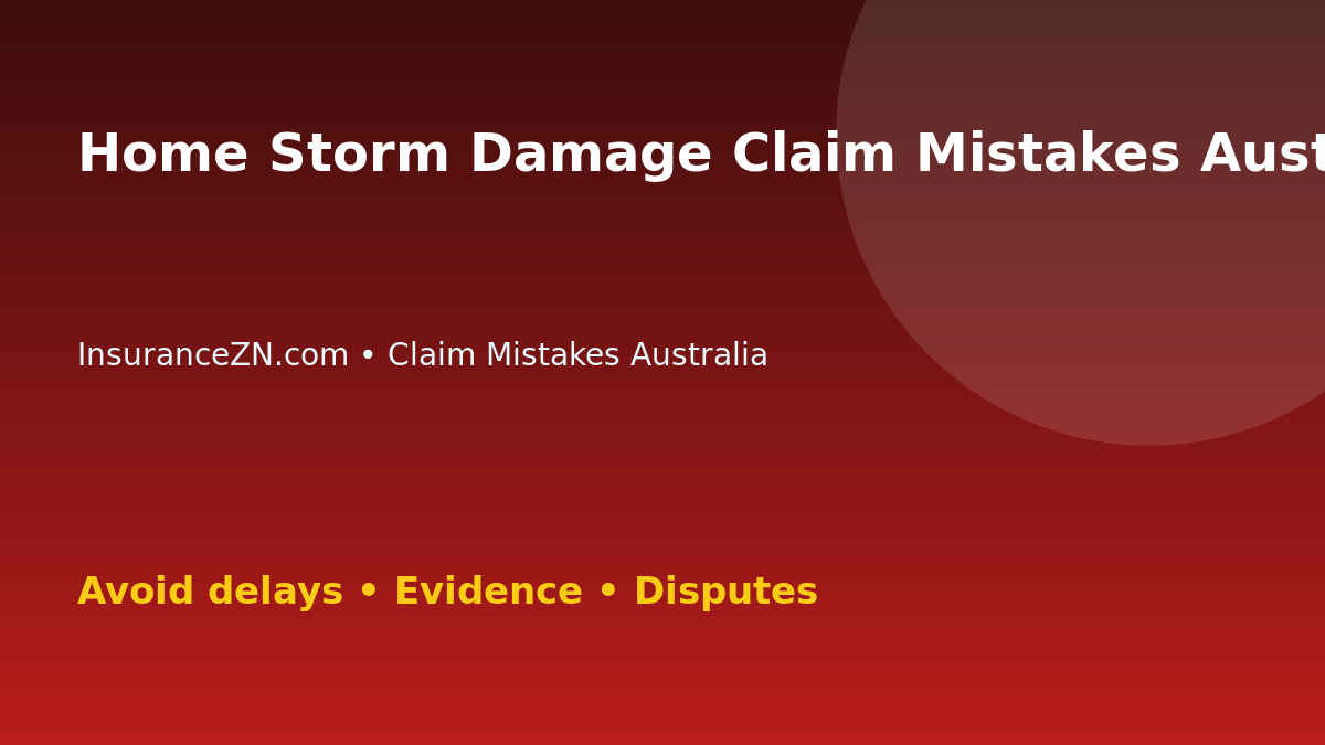 Home Storm Damage Claim Mistakes Australians Should Avoid - Australian insurance claim guide