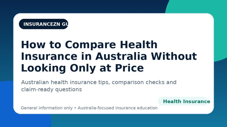 How to Compare Health Insurance in Australia Without Looking Only at Price - Australian health insurance guide