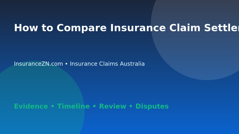 How to Compare Insurance Claim Settlement Offers - Australian insurance claims guide