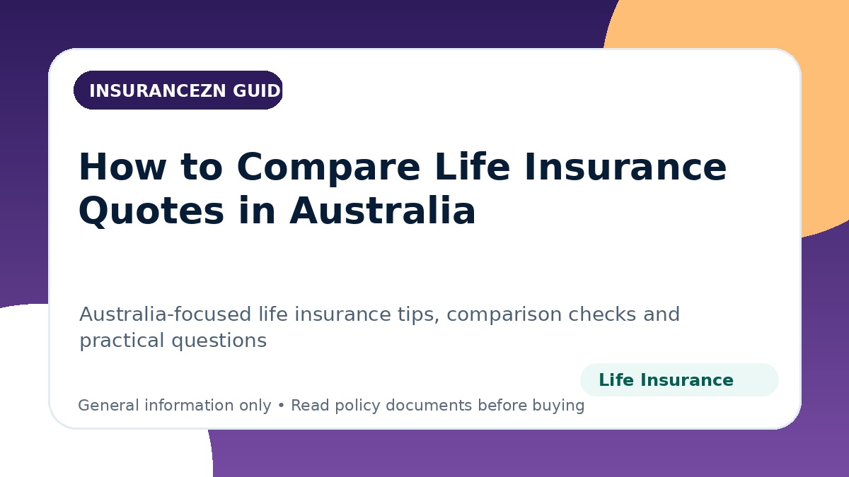 How to Compare Life Insurance Quotes in Australia - Australian life insurance guide