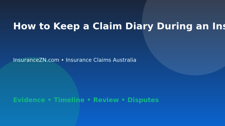 How to Keep a Claim Diary During an Insurance Claim - Australian insurance claims guide