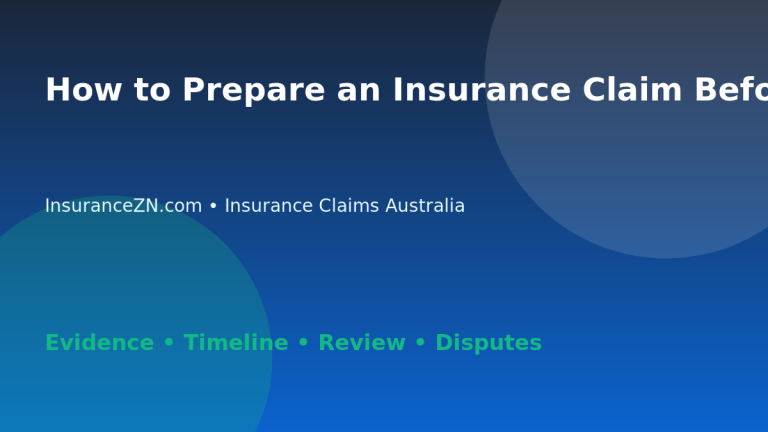 How to Prepare an Insurance Claim Before Calling the Insurer - Australian insurance claims guide
