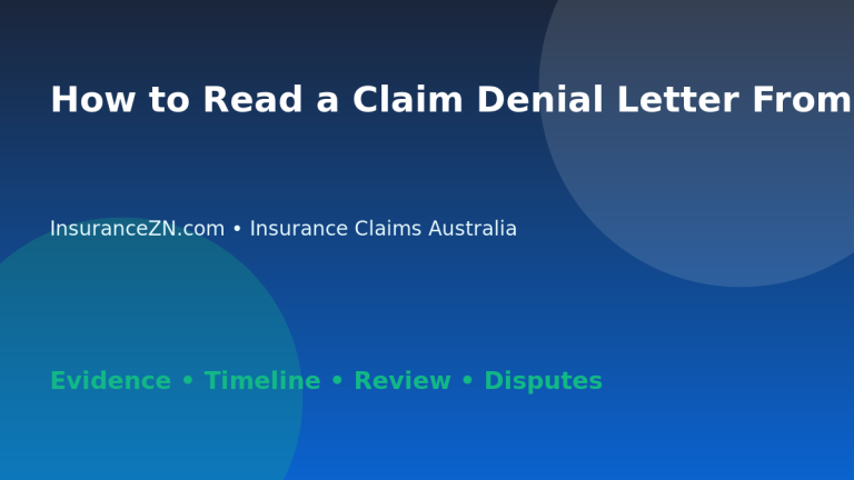 How to Read a Claim Denial Letter From an Insurer - Australian insurance claims guide