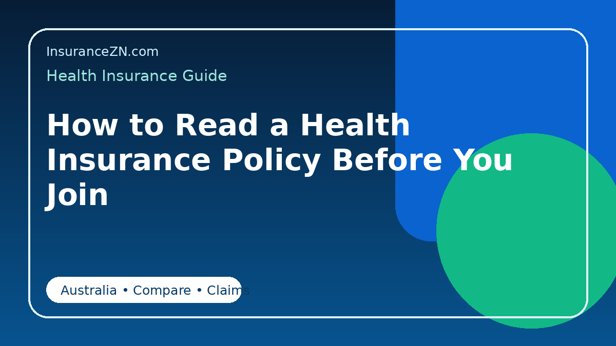 How to Read a Health Insurance Policy Before You Join - Australian health insurance guide