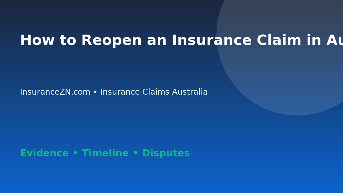 How to Reopen an Insurance Claim in Australia - Australian insurance guide