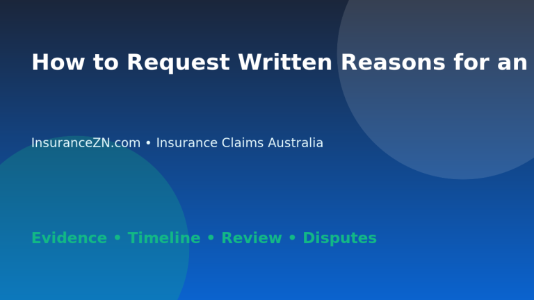 How to Request Written Reasons for an Insurance Claim Decision - Australian insurance claims guide