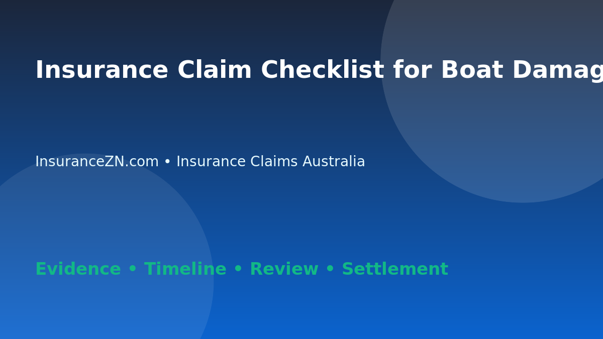 Insurance Claim Checklist for Boat Damage - Australian insurance guide