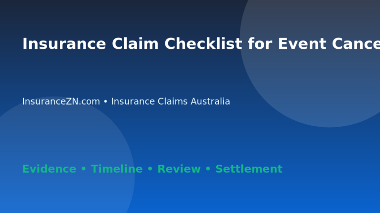 Insurance Claim Checklist for Event Cancellation - Australian insurance guide