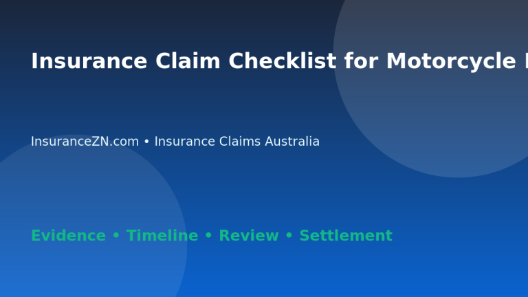 Insurance Claim Checklist for Motorcycle Damage - Australian insurance guide