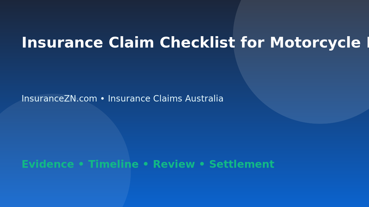 Insurance Claim Checklist for Motorcycle Damage - Australian insurance guide