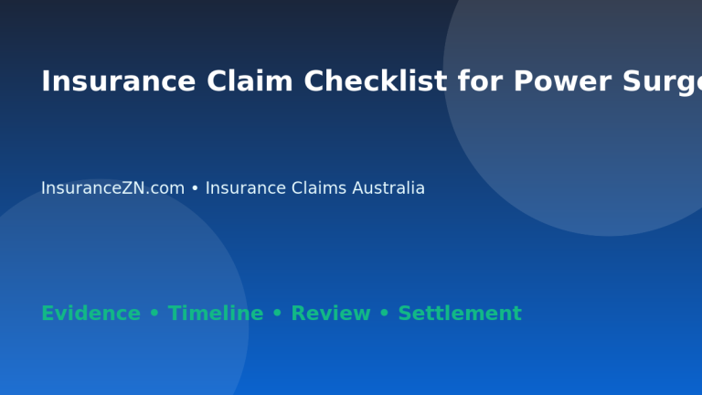 Insurance Claim Checklist for Power Surge Damage - Australian insurance guide