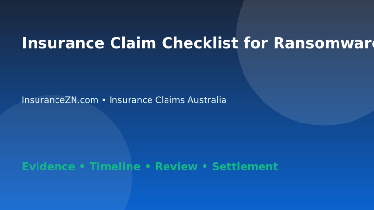 Insurance Claim Checklist for Ransomware Incidents - Australian insurance guide