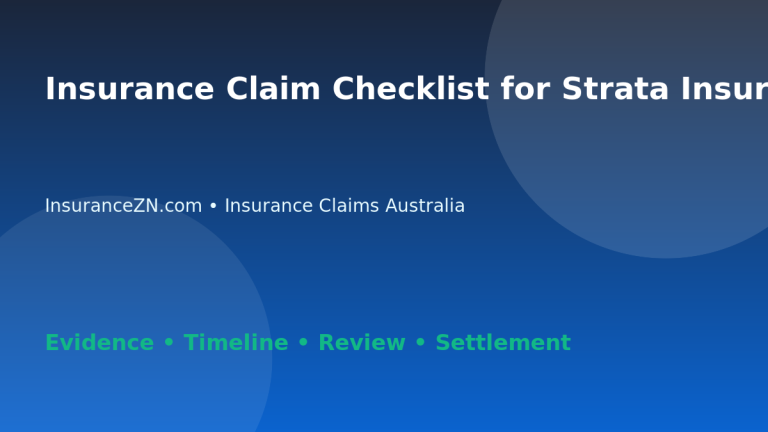 Insurance Claim Checklist for Strata Insurance - Australian insurance guide