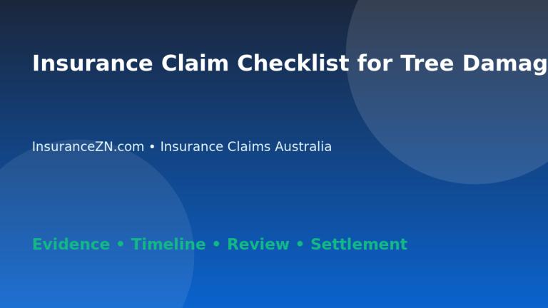 Insurance Claim Checklist for Tree Damage - Australian insurance guide