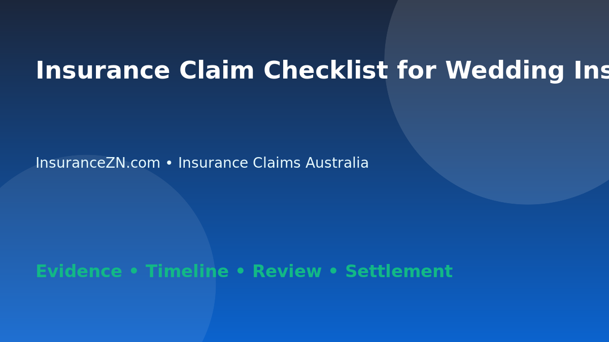 Insurance Claim Checklist for Wedding Insurance - Australian insurance guide
