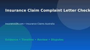 Insurance Claim Complaint Letter Checklist in Australia - Australian insurance claims guide
