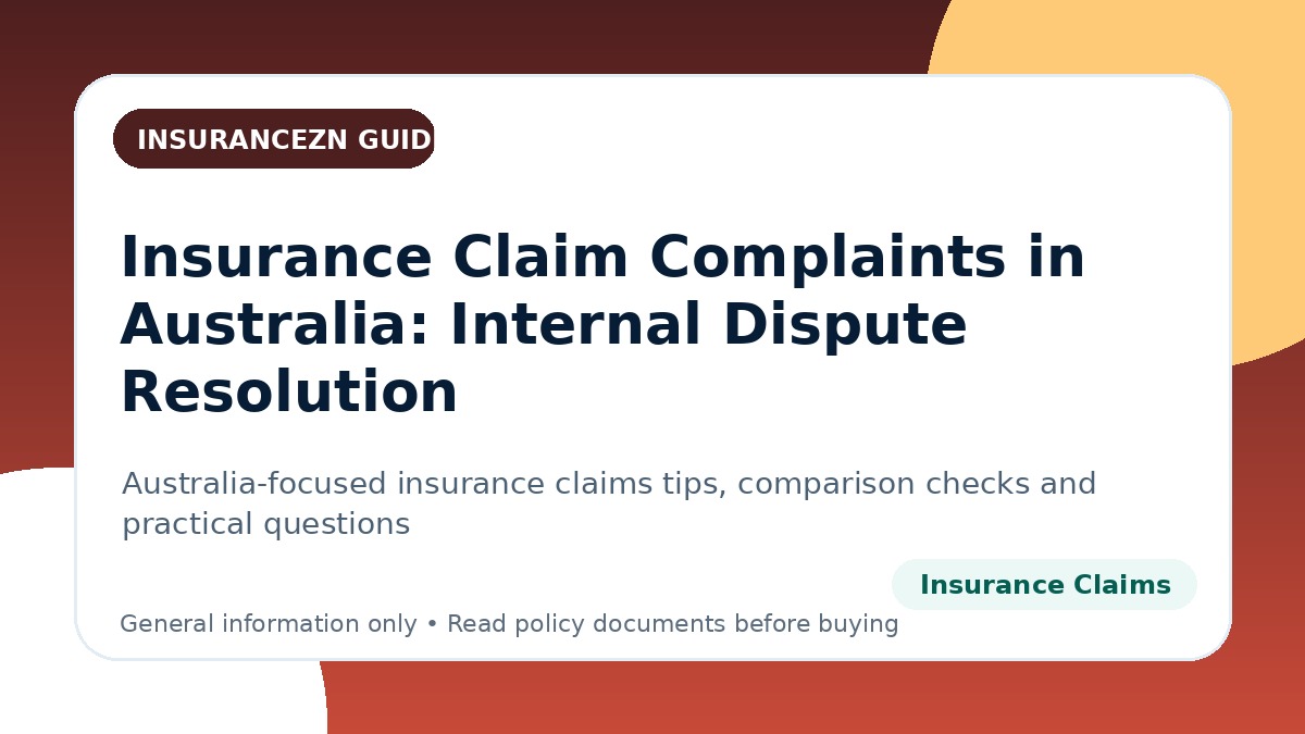 Insurance Claim Complaints in Australia: Internal Dispute Resolution - Australian insurance claims guide