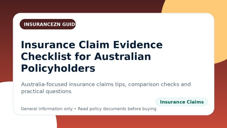 Insurance Claim Evidence Checklist for Australian Policyholders - Australian insurance claims guide