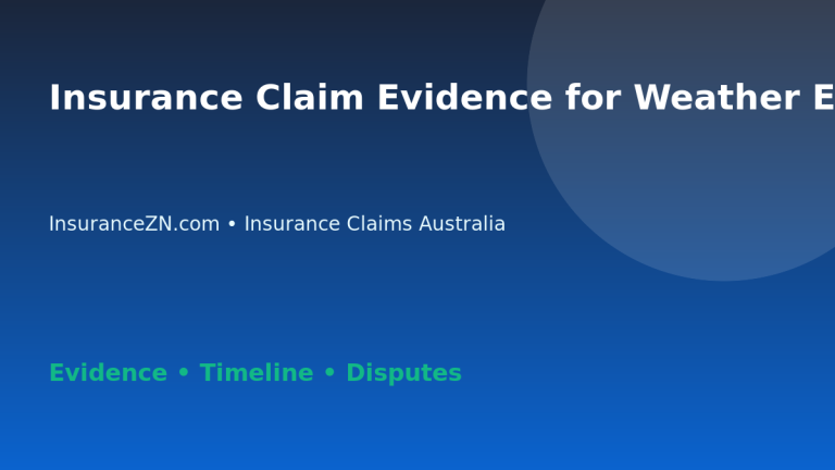 Insurance Claim Evidence for Weather Events in Australia - Australian insurance guide