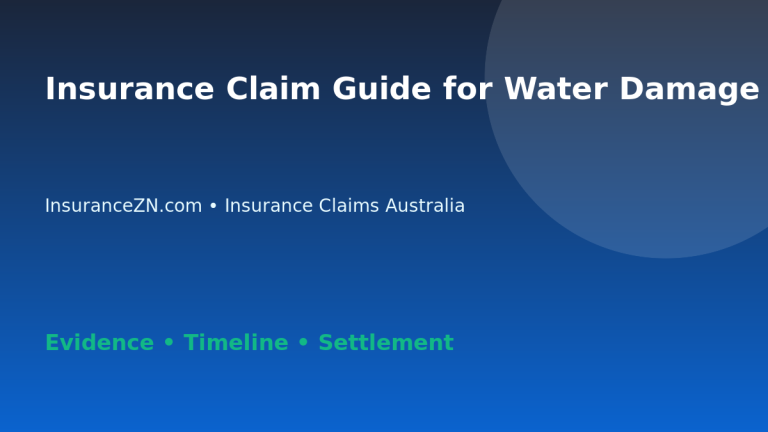 Insurance Claim Guide for Water Damage in Australia - Australian insurance claim guide