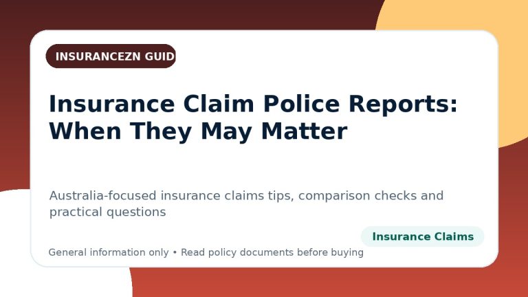 Insurance Claim Police Reports: When They May Matter - Australian insurance claims guide