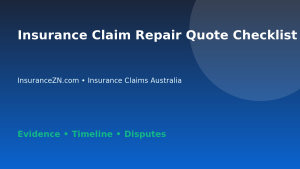 Insurance Claim Repair Quote Checklist - Australian insurance guide