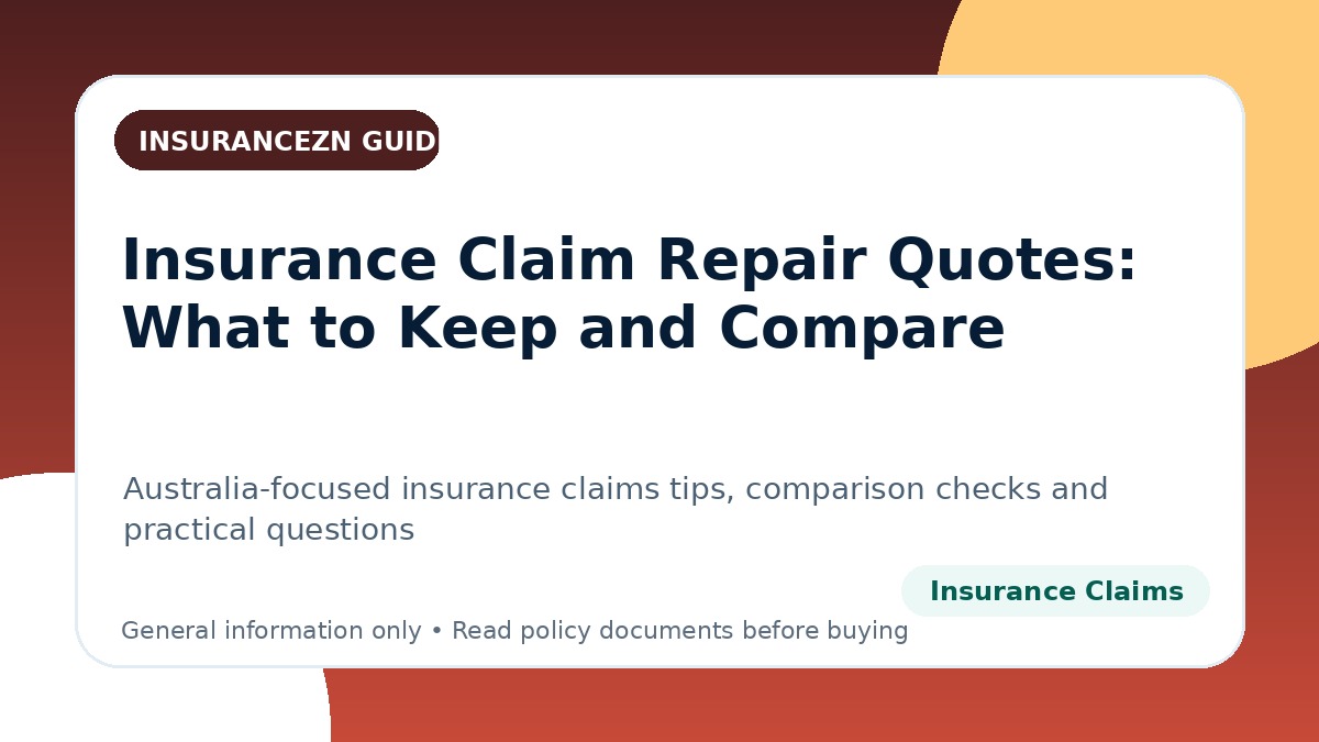 Insurance Claim Repair Quotes: What to Keep and Compare - Australian insurance claims guide
