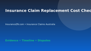 Insurance Claim Replacement Cost Checklist - Australian insurance guide