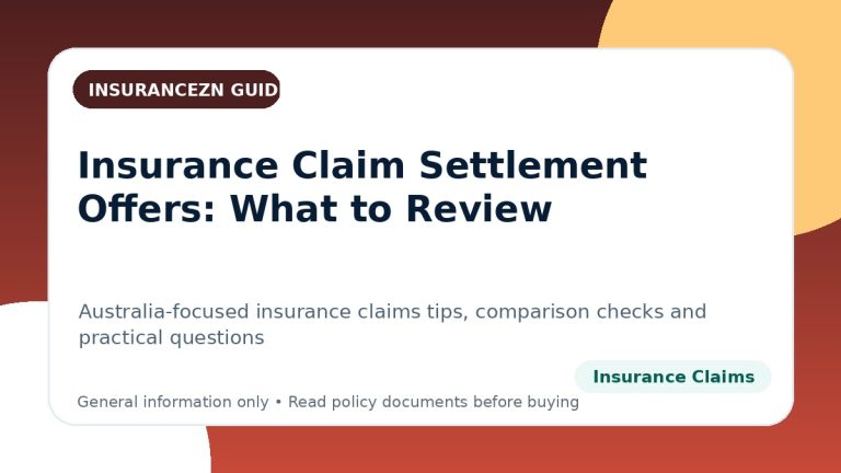 Insurance Claim Settlement Offers: What to Review - Australian insurance claims guide