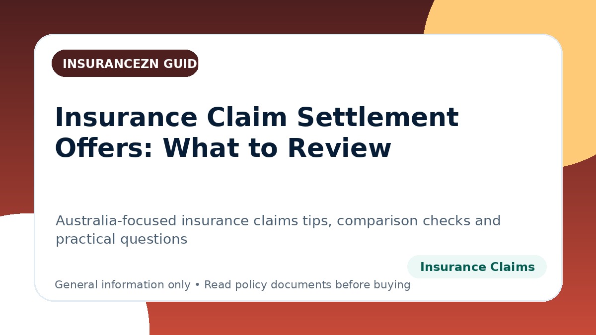 Insurance Claim Settlement Offers: What to Review - Australian insurance claims guide