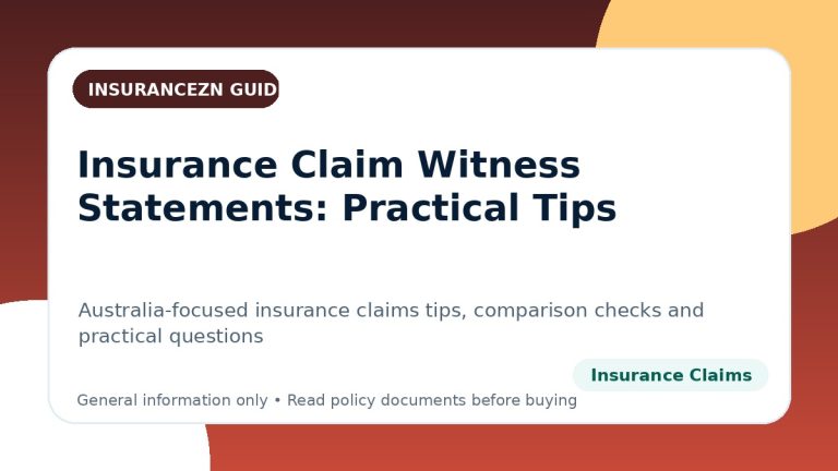 Insurance Claim Witness Statements: Practical Tips - Australian insurance claims guide
