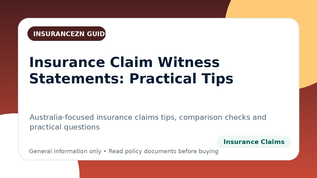 Insurance Claim Witness Statements: Practical Tips - Australian insurance claims guide