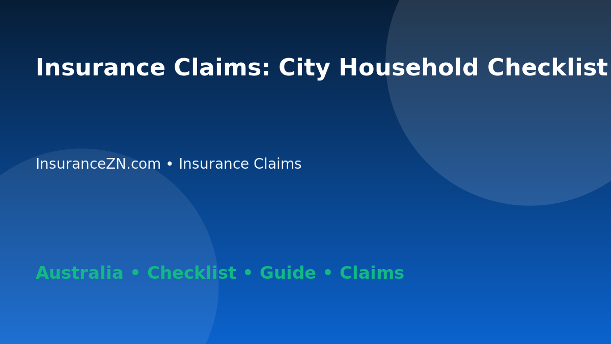 Insurance Claims: City Household Checklist for Australian Readers 2026 - InsuranceZN Australian insurance guide