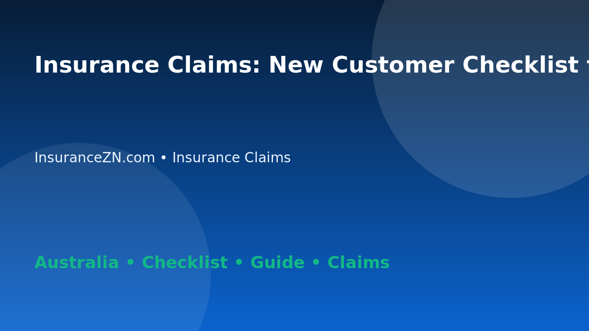 Insurance Claims: New Customer Checklist for Australian Readers 2026 - InsuranceZN Australian insurance guide