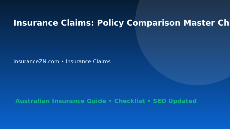 Insurance Claims: Policy Comparison Master Checklist for Australian Readers 2026 featured image