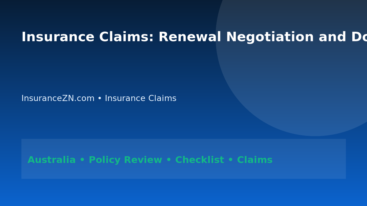 Insurance Claims: Renewal Negotiation and Documentation Plan for Australians 2026 - InsuranceZN Australian insurance guide