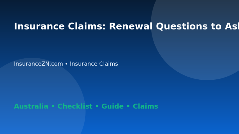 Insurance Claims: Renewal Questions to Ask for Australian Readers 2026 - InsuranceZN Australian insurance guide