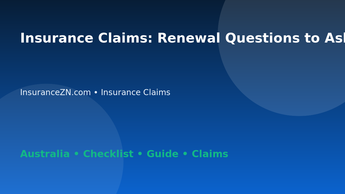Insurance Claims: Renewal Questions to Ask for Australian Readers 2026 - InsuranceZN Australian insurance guide