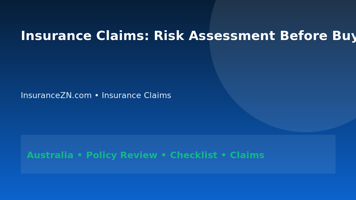 Insurance Claims: Risk Assessment Before Buying Cover for Australians 2026 - InsuranceZN Australian insurance guide
