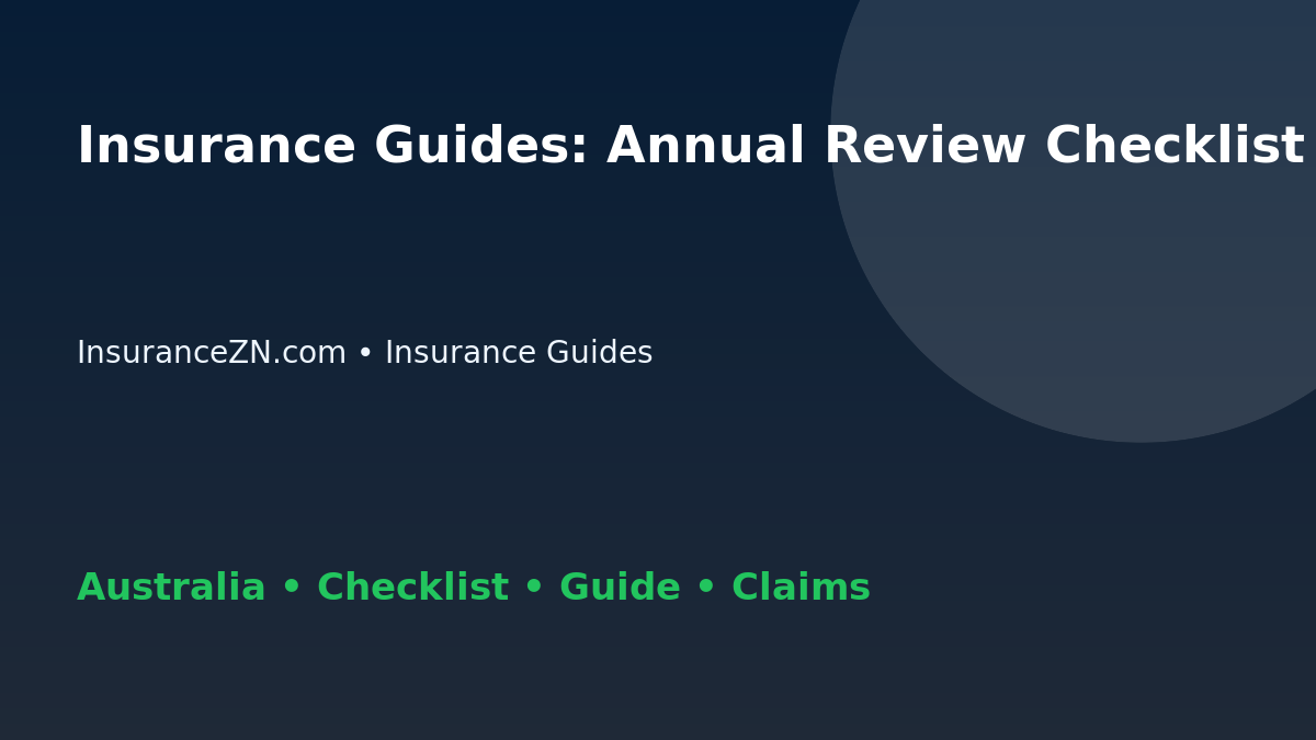 Insurance Guides: Annual Review Checklist for Australian Readers 2026 - InsuranceZN guide